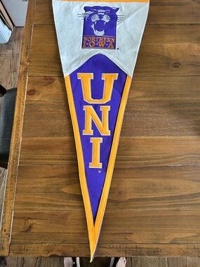 Northern Iowa Panthers UNI Felt Pennant - Purple & Gold 17x40”
